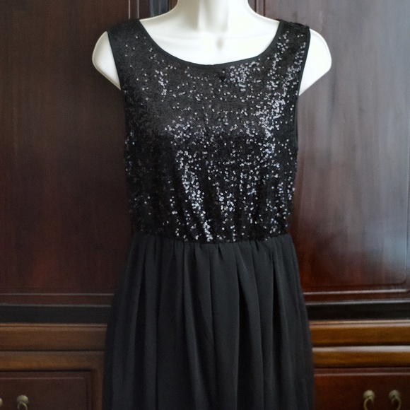 ISSI Sequence Chiffon Black Mini Dress Small - Picture 7 of 13